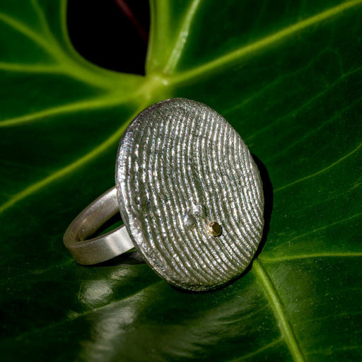 Anel Print • Prata e Bolinha ouro amarelo 18K