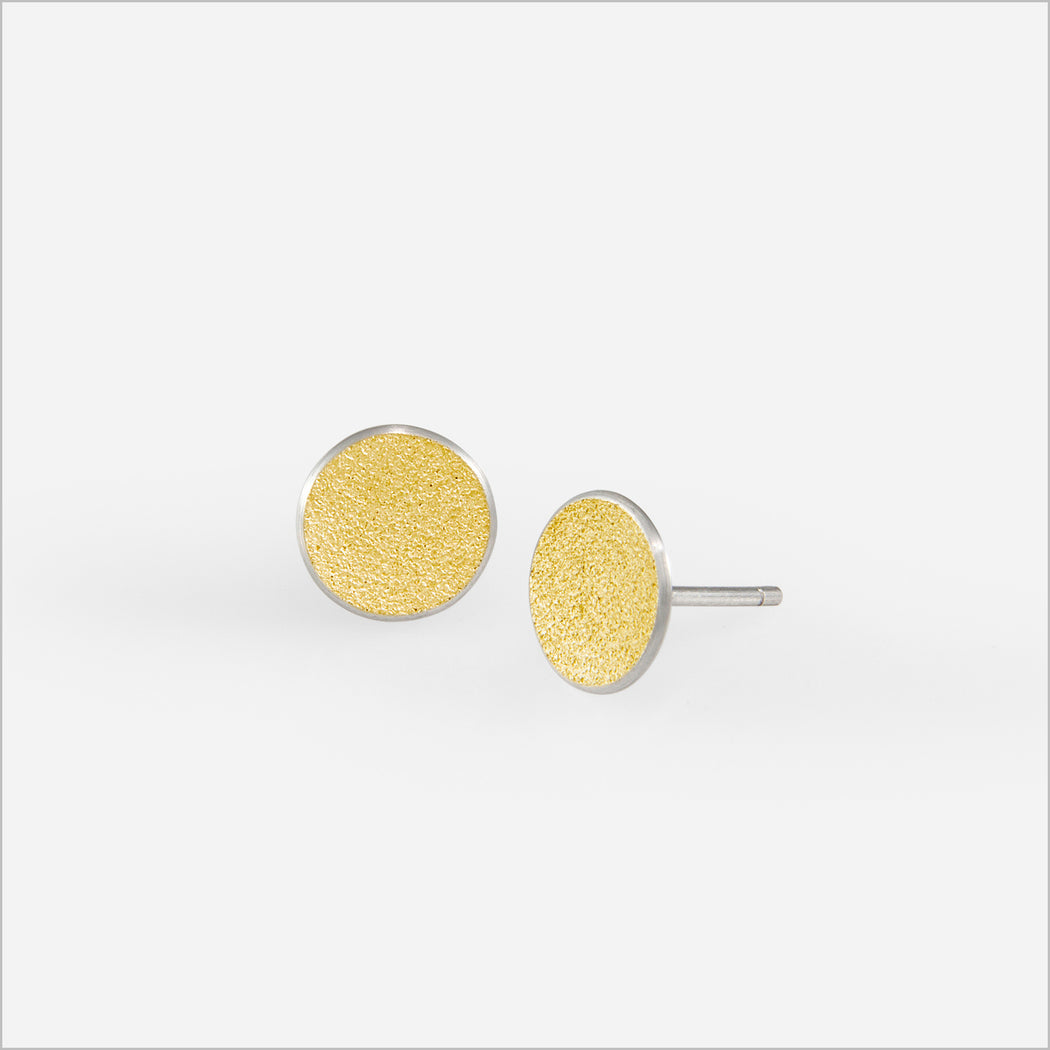Brinco Cratera Bicolor P • Prata e banho de ouro