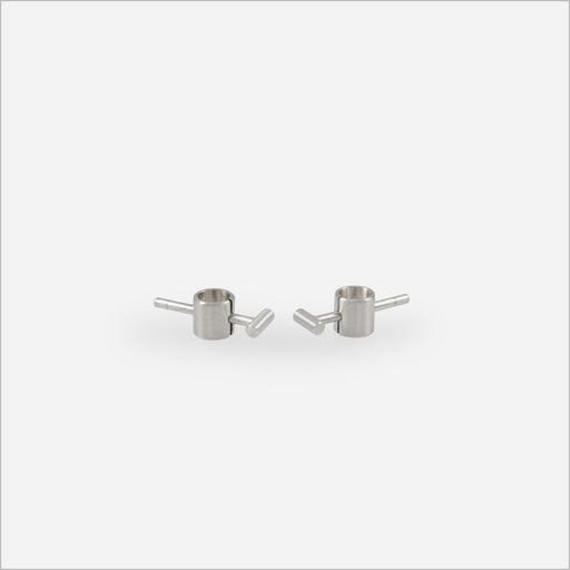 Brinco Traço Mini • Ouro Branco 18K