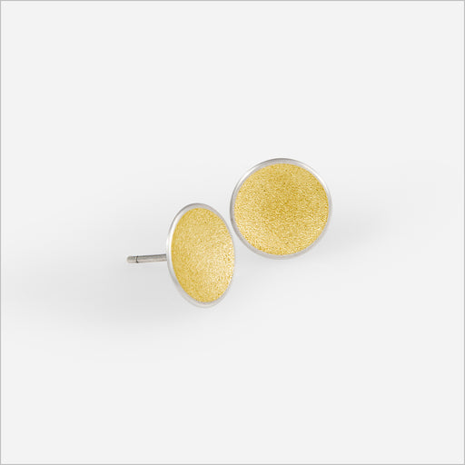 Brinco Cratera Bicolor G • Prata e banho de ouro